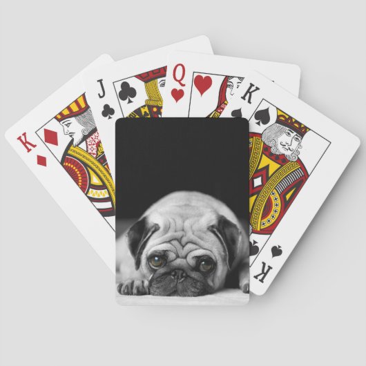 Droevige Pug Speelkaarten (Achterkant)