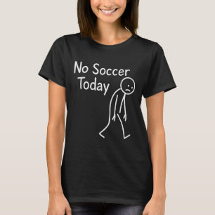Droevige Stick Figure Voetbal Liefhebber Geen Voet T-shirt