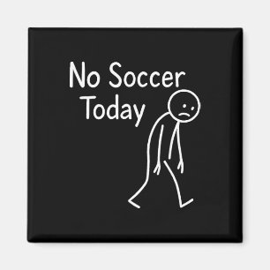Droevige Stick Figure Voetbalfan Geen Voetbal Vand Magneet