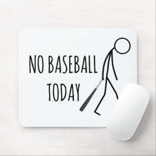 Droevige Stickman met Honkbalknuppel Muismat