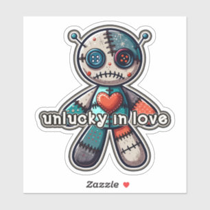 Droevige VOODOO Pop Beer ONGELOKKIG in de LIEFDE Sticker