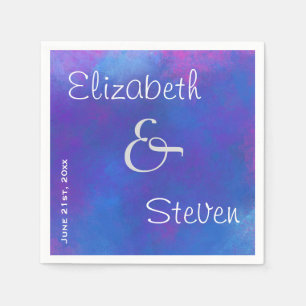 Droge Abstracte kleuren in roze Paars en blauw Servetten