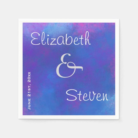 Droge Abstracte kleuren in roze Paars en blauw Servetten (Voorkant)