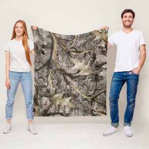Droge Bladeren Camo voor Jagers Fleece Deken