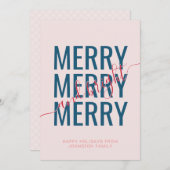 Droge en felle kerstroze schrander feestdagenkaart (Voorkant / Achterkant)