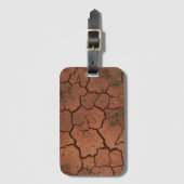 Droge, gebarsten grond bagagelabel (Voorkant (verticaal))