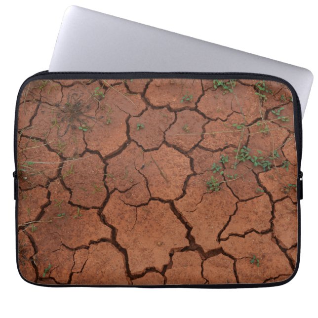 Droge, gebarsten grond laptop sleeve (Voorkant)