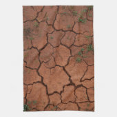 Droge, gebarsten grond theedoek (Verticaal)