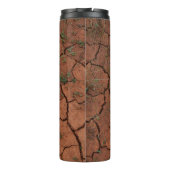 Droge, gebarsten grond thermosbeker (Achterkant)