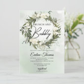 Droge groene olijf, met bloembrunch en bubbelig kaart (Staand voorkant)