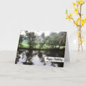 Droge Happy Birthday Princess Castle Scenery Kaart (Gele Bloem)