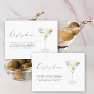 Droge Martini Bruidsfeest Display douche Informatiekaartje