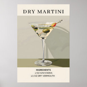 droge martini-cocktail poster
