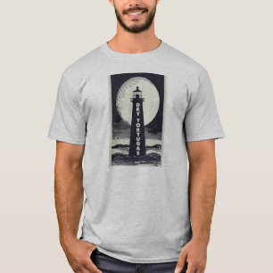 Droge Tortugas Florida vuurtoren maan T-shirt