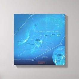 Droge Tortugas kaart canvas print