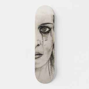 Drogen meisje - Tekenen in potlood Skateboard