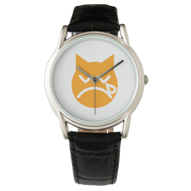 Drogen van Emoji Cat Horloge (Voorkant)