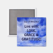 DROIT DE L'ATTRACTION Pensée positive PMA Magnet (Recto/Verso)