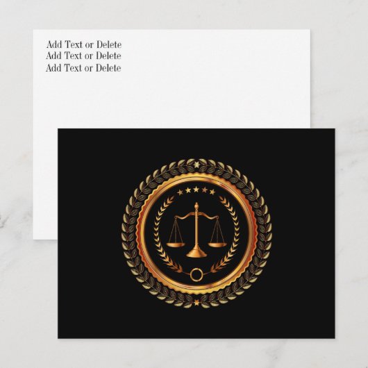 Droit - Échelles de justice - Carte postale - SRF (Devant / Derrière)