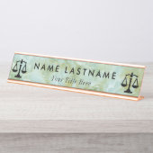 Droit | Échelles de justice | Plaque de nom du bur (Devant)