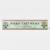 Droit | Échelles de justice | Plaque de nom du bur (Devant)