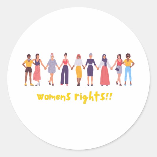 Droits des femmes ! ! Autocollant (Devant)