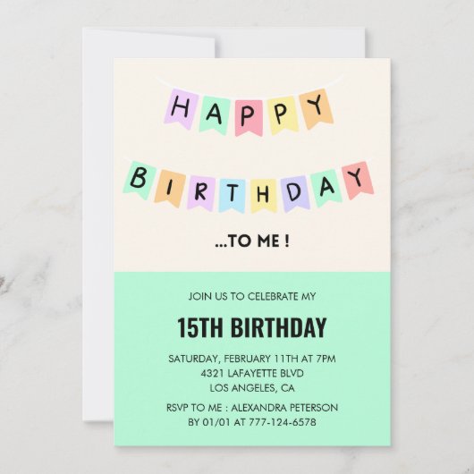 Drôle 15e anniversaire invitations Joyeux annivers (Devant)