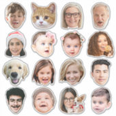 Drôle 16 Photos Sticker Vinyl Coupé Personnalisé (Devant)