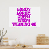 Drôle 40ème affiche d'anniversaire adulte (Cuisine)