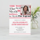 Drôle 45e anniversaire invitation Photo Myth Legen (Debout devant)