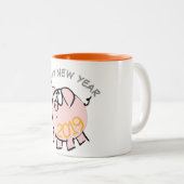 Drôle 4 Dessin Illustration Cochon Année 2019 Mug (Devant droit)