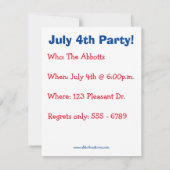 Drôle 4 Juillet Invitation Du Parti (Dos)