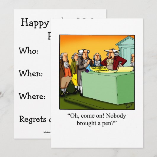 Drôle 4 juillet Invitations de fête (Devant / Derrière)