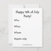 Drôle 4 juillet Invitations de fête (Dos)