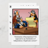 Drôle 4 juillet Invitations de fête (Devant / Derrière)