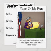 Drôle 4 Juillet Invitations Du Parti (Devant / Derrière)