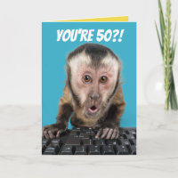 Drôle 50 ? ! Je Demande Une Carte Monkey Anniversa