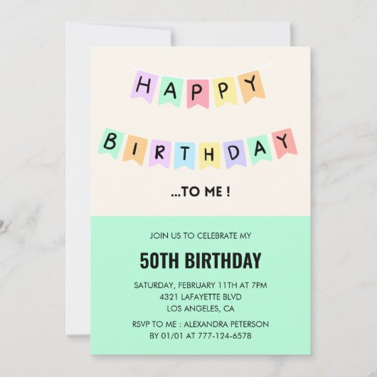 Drôle 50e anniversaire invitations Joyeux annivers (Devant)