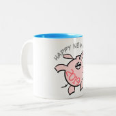 Drôle 5 Dessin Illustration Cochon Année 2019 Mug (Devant gauche)