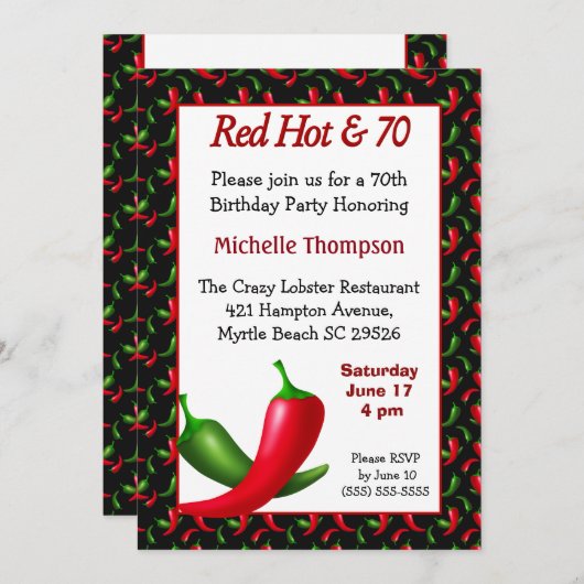 Drôle 70e anniversaire Invitation (Devant / Derrière)