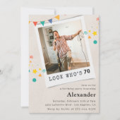 Drôle 70e anniversaire invitations Hommes Fun Phot (Devant)