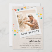 Drôle 70e anniversaire invitations Hommes Fun Phot (Devant)