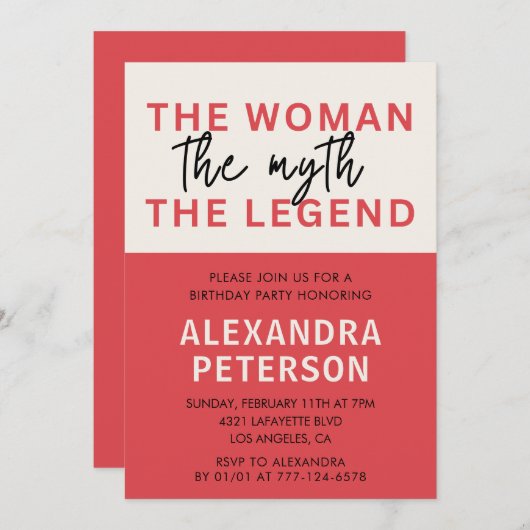 Drôle 74e anniversaire invitations Humour Femme My (Devant / Derrière)