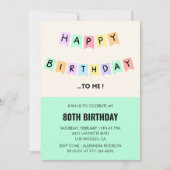 Drôle 80e anniversaire invitations Joyeux annivers (Devant)