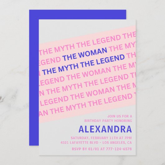 Drôle 90e anniversaire invitations Citer la femme (Devant / Derrière)