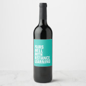 Drôle à distance apprentissage vin étiquette (Devant)