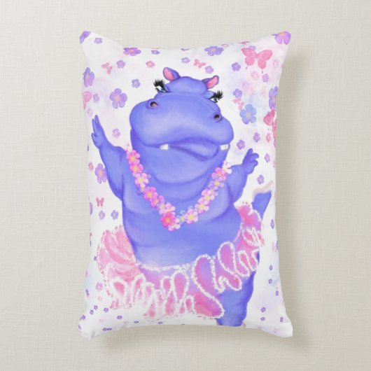Drôle Accent Coussin Ballerina Hippo Ballet Dancer (Devant(Vertical))