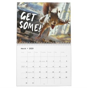Drôle Action Squirrel Calendrier 2025 "Obtenez-en"
