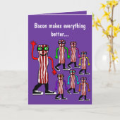 Drôle Aliments Bacon & Oeuf Carte d'anniversaire C (Fleur jaune)