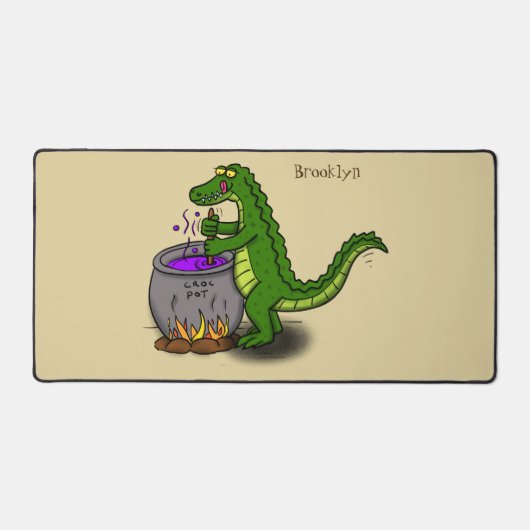 Drôle alligator vert cuisine dessin animé (Recto)